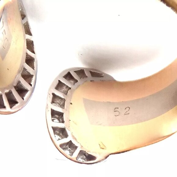 Authentic! Cartier Diamond Double C 18k Tri-Color Gold Band Ring Size 52 US 6 - Picture 7 of 9